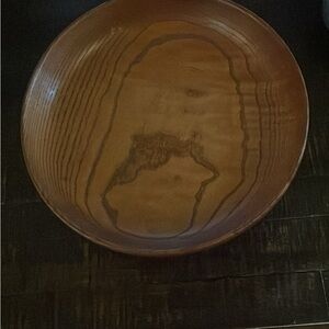 Vintage Myrtlewood wooden pedestal bowl